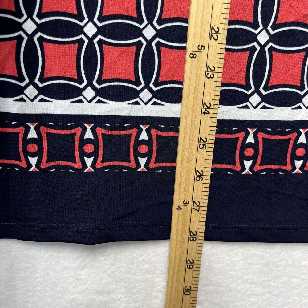 Susan Graver Liquid Knit 3/4 Sleeve Top Womens XL Slinky Stretch Artsy Geometric - Picture 4 of 6